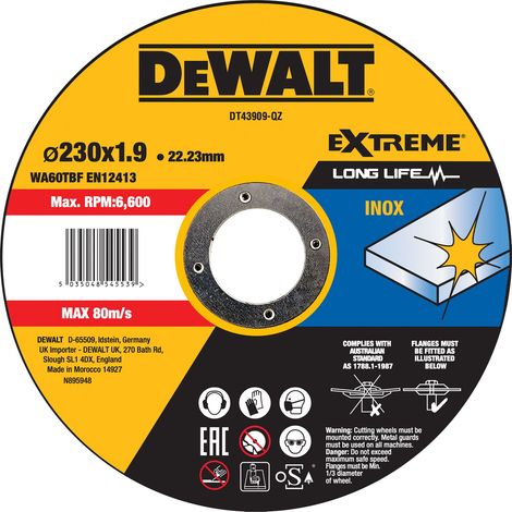 DEWALT DT43909-QZ Metal cutting disc 230mm x 1.9mm x 22.23mm
