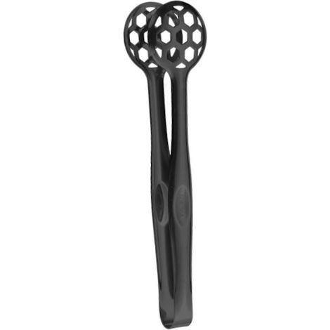 Pince à aliments pour barbecue, design creux, en forme de ballon de football, idéale pour le camping, la pâtisserie maison et les bars.-Black (1/5)