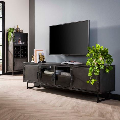 Meuble TV industriel en métal 180cm IRON (1/5)
