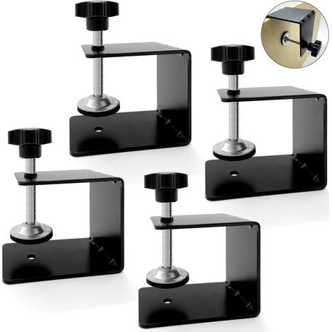 Morsetti di fissaggio per pannelli di cassetti, morsetti a C, adatti per la lavorazione del legno, l'installazione di ante e l'utilizzo con utensili per mobili, con cuscinetti protettivi (set da 4 pez (1/5)
