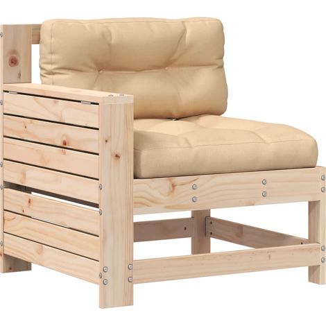 Maison Exclusive - Gartensofa mit Armlehne und Kissen Massivholz