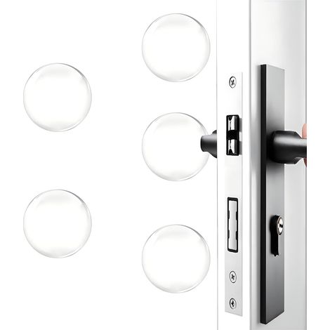 Protection murale pour poignée de porte - Butée de porte auto-adhésive en caoutchouc silicone - Protection murale pour poignée de porte, compatible avec la maison ou le bureau (1/5)