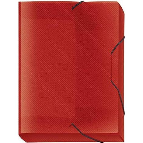 Boîte de rangement Crystal A4, rouge, en PP avec élastique (1/2)