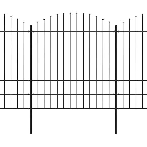 Maison Exclusive - Gartenzaun mit Speerspitze Stahl 537 x 200 cm