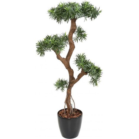 Plante artificielle haute gamme Spécial extérieur / Podocarpus artificiel - Dim : 135 x 80 cm -PEGANE- (1/3)