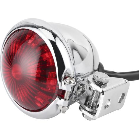 LED-Rücklicht mit Befestigungsschraube, universell für 12-V-Motorräder, galvanisierte rote Linse (1/5)
