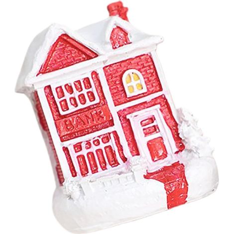 Maison de Village de Noël Résine Figurine de Noël Décoration Festive pour Bureau Maison et Autres Espaces (1/5)