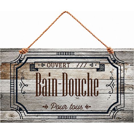 Plaque de porte Bain-Douche à suspendre 30 x 15 cm (1/2)