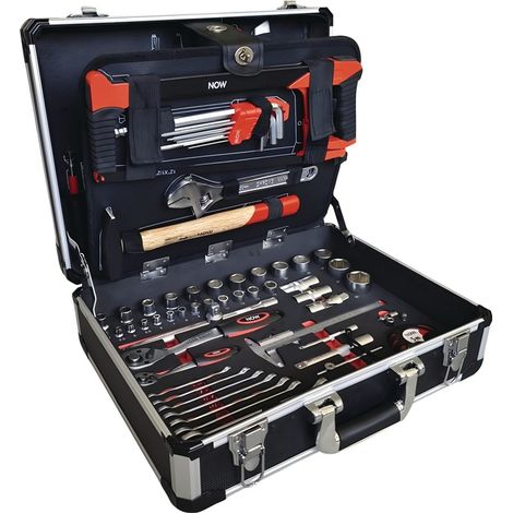 NOW Werkzeugkoffer 134-teiligim Aluminium Rahmenkoffer