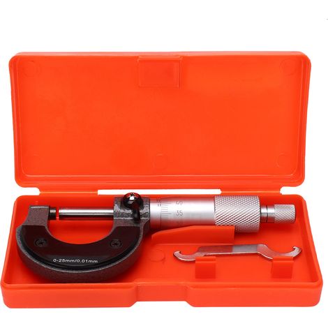 Micromètre Extérieur Mécanique - Plage de Mesure 0 à 25 mm - Précision 0,01 mm - Pour Atelier et Maintenance Industrielle - 1 Pièce (1/5)