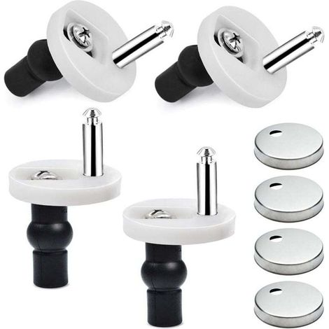 Kit di montaggio per sedile WC in 4 pezzi, ricambio per sedile WC, cerniere per sedile WC, accessori per il montaggio del sedile WC, acciaio inossidabile