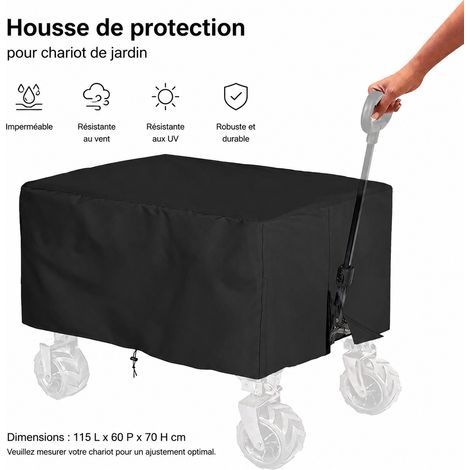 Housse de protection pour chariot de jardin pliant noir Oxford 210D 97 × 56 × 51 cm 97 51cm 32 × 30 × 3 cm 300 g – Livraison gratuite