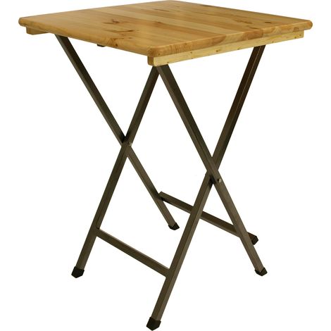 Stehtisch ZÜRICH 78x78cm quadratisch, Metall + Holz lackiert (1/3)