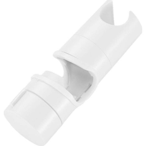 Universal adjustable shower head holder for rails with an outer diameter of 20 to 25 mm, sliding clamp fixing, replacement for shower bar, 360° rotating shower holder, white (1/5)