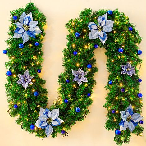 2pcs 27cm Artificial Flowers Hanging Christmas Decoration,Christmas Wreath (1/5)