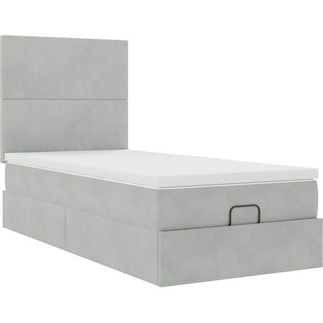 vidaXL Struttura Letto Pouf con Materassi 80x200 cm in Velluto (1/5)