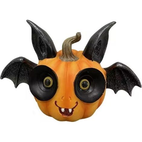 Décoration de citrouille chauve-souris Halloween en résine - WINLLINEE - Peint à la main - Décoration tridimensionnelle (1/5)
