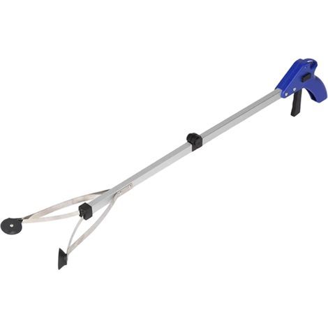 Müllsammler, faltbarer Müllgreifer, Reichweitenhilfe für Gartenlaub- und Abfallsammler, Armverlängerung (blauer Griff) (1/5)
