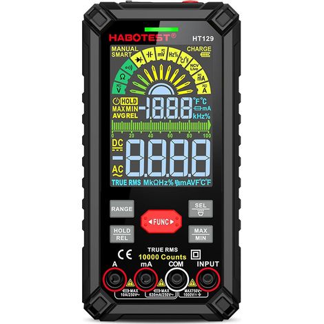 Multimètre intelligent HABOTEST HT129, multimètre numérique intelligent avec écran couleur, multimètre numérique portable