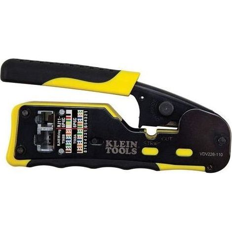 RJ45 TOOLS A-VDV226-110 Durchgangs-Crimpzange, Kompakt-Crimpzange, Gelb/Schwarz