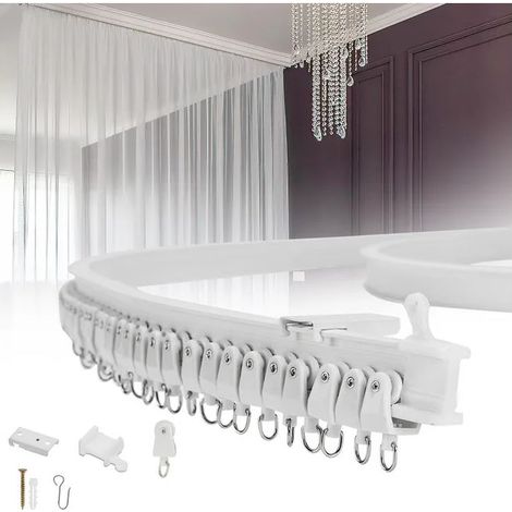 m flexibles Gardinenschienen-Set für die Decke mit 30 Haken für Zuhause, Schlafzimmer, Fenster, Badezimmer, Büro (1/5)