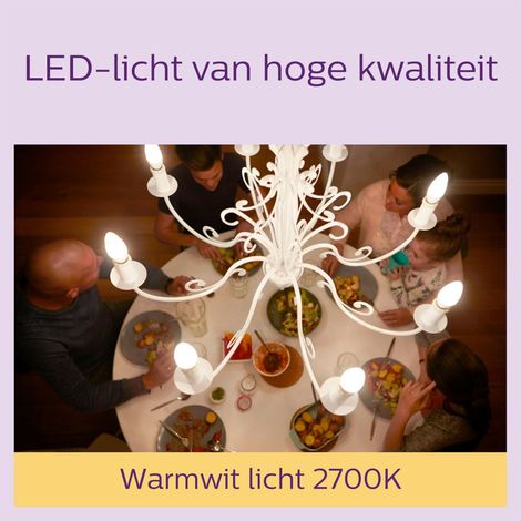 Philips LED E14 Bombilla Vela (B35) Mate 40W Luz blanca cálida - 6 unidades (1/5)
