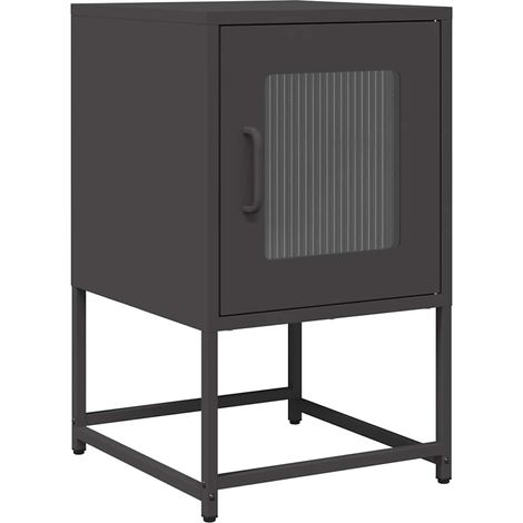 Maison Exclusive - Comodino Nero 36x39x60,5 cm in Acciaio Laminato a Freddo