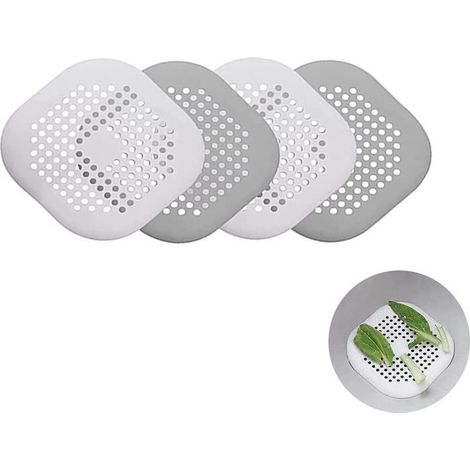 4Pcs Bouchon d'évier de cuisine, douche, attrape-cheveux, filtre de sortie d'égout de baignoire, salle de bains, eau au sol. (1/4)