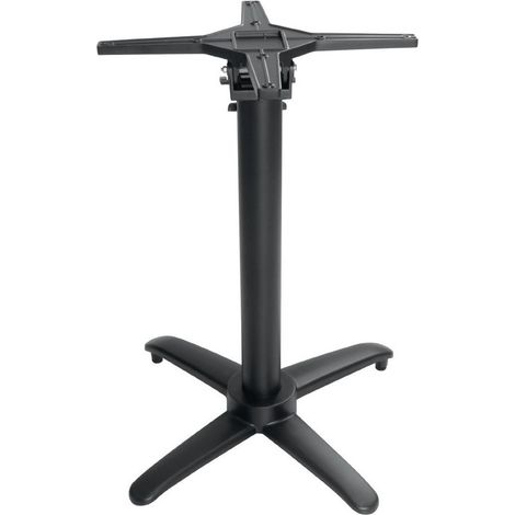 Pied de Table Carré 700 mm Basculant en Aluminium Noir - Bolero (1/5)