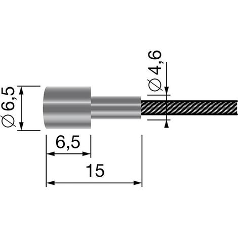 Câble souple 19 fils - Longueur 2500 mm - Diamètre 2,5 mm