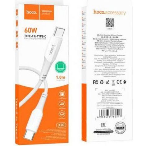 Câble de données à charge rapide - Hoco X70 Ferry - Type-C vers Type-C - 60W - 1m (1/4)