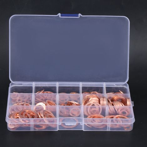 Joints en cuivre, accessoires de quincaillerie, fixations, rondelles d'étanchéité, pièces industrielles, 280 pièces (1/5)