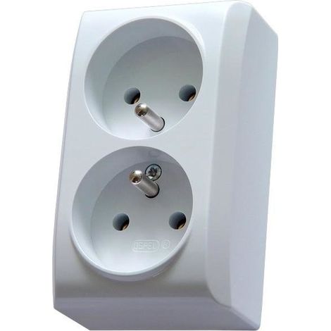 Presa doppia con messa a terra, N/T IP20, bianco BIS