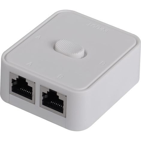2-Port-Netzwerk-Switch, RJ45, 2-Port-Netzwerk-Switch-Wahlschalter, 100 m 2 in 1 oder 1 in 2 out (1/5)