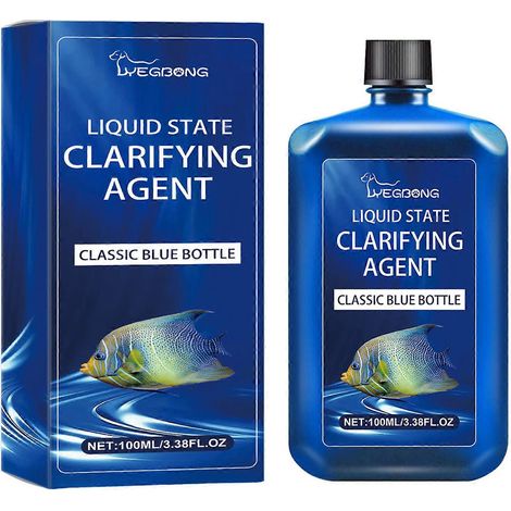 Clarifiant d'eau à action rapide pour aquarium, purifie l'eau trouble des aquariums d'eau douce et d'eau de mer - Solution de purification d'eau sûre pour les aquariums plantés (1 pièce) (1/5)
