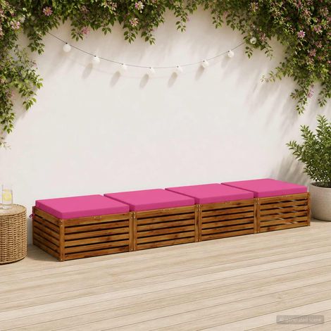 vidaXL Cojines de Asiento de 4 Piezas SOEST 4 uds. 100% Poliéster Rosa (1/5)