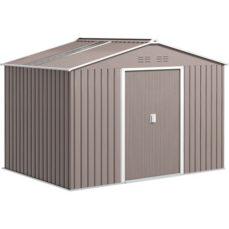 Casetta da giardino in acciaio zincato 4,9 m² 277x195x192 cm grigio chiaro (1/4)
