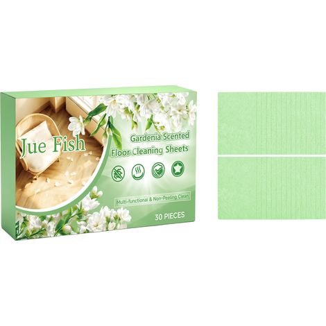 Lingettes nettoyantes pour sols JUE FISH (vertes) - Portables et compactes, pour nettoyer, éliminer la saleté et faire briller les sols. 30 lingettes. (1/5)