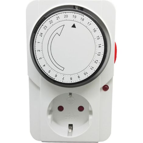Memkey – Programmateur journalier mécanique 3000 W – Courant 16 A – Alimentation 220-240 VAC – Matériau PC ignifuge – Plage de temporisation 24h (1/3)