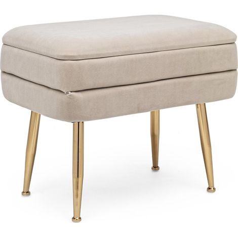 Einzelne Pouf-Bank aus Samt mit Stauraum Moderne Möbel (1/4)