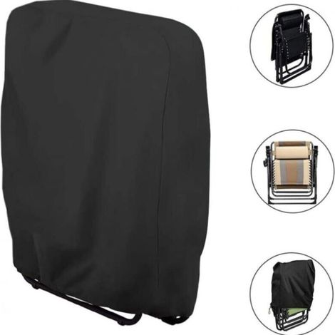 Housse de protection pour chaise longue pliante – 71 × 110 cm, imperméable, anti-UV et anti-poussière, en tissu Oxford 210D, pour transat et fauteuil relax de jardin (1/5)