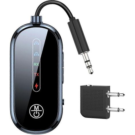 Émetteur Bluetooth double liaison pour TV et casque audio, adaptateur Bluetooth pour avion, récepteur émetteur audio sans fil 5,4 GHz (1/5)