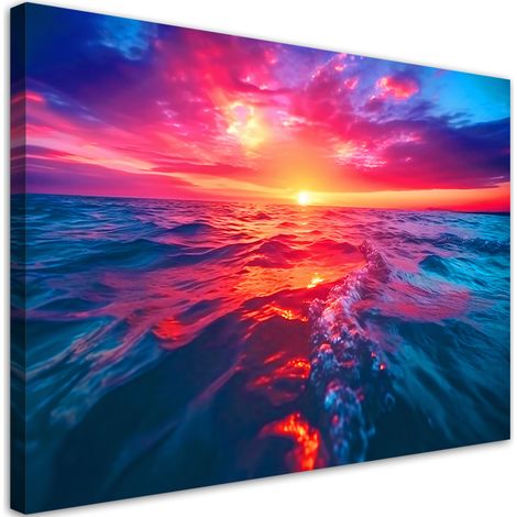 Tableau sur toile Tableau sur toile Coucher de soleil sur la mer 100x70 (1/5)