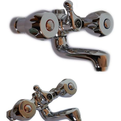 Robinet Mitigeur De Baignoire Chromé Avec Raccord De Douche Rétro 66001
