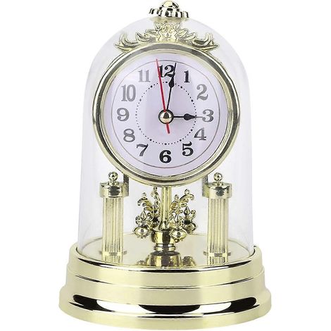 Horloge de table style carrosse, horloge de table rétro européenne antique silencieuse pour la décoration du salon (1/5)