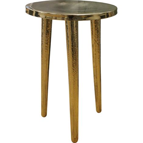 Boho Round 3 Leg Coffee Table, 400mm x 600mm - Brass - Balterley