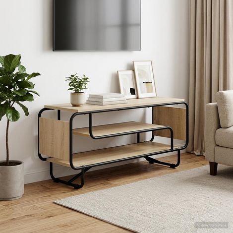 vidaXL Soporte de TV 98 x 36 x 45 cm Roble Sonoma Madera de ingeniería (1/5)