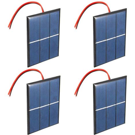 Set mit 4 Mikro-Mini-Solarzellen (1,5 V, 0,65 W, 60 x 80 mm) für Solarenergie, Heimwerkerprojekte (1/4)