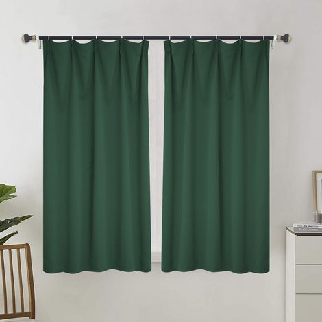 Rideau occultant pour salon, rideau isolant thermique, rideau à œillets, adapté aux portes-fenêtres (2 pièces, 100 x 110 cm).