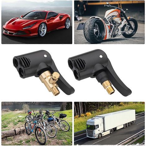 Tête de gonfleur de remplacement direct 2 en 1 compatible Presta Schrader pour pneus de voiture et vélo (1/4)